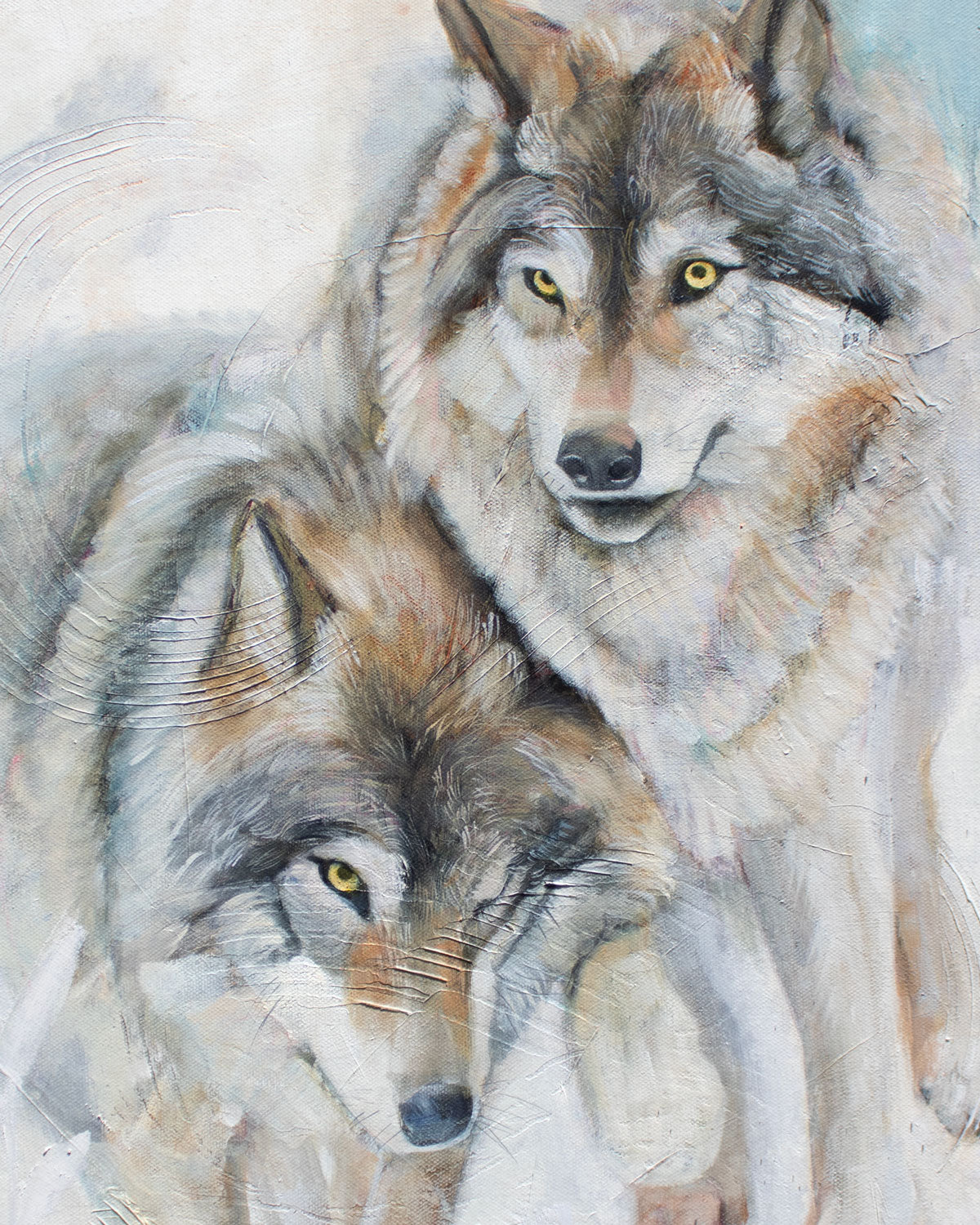 "Winter’s Playmates" Original Oil Painting